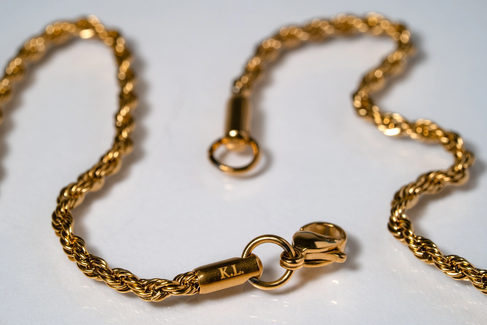 picture of our best seller : Solar Spiral - Rope Chain 2.5mm 18K Gold Plate